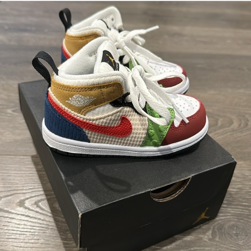 Jordan Kids Sneakers - Red, Green, Blue, Gold, White